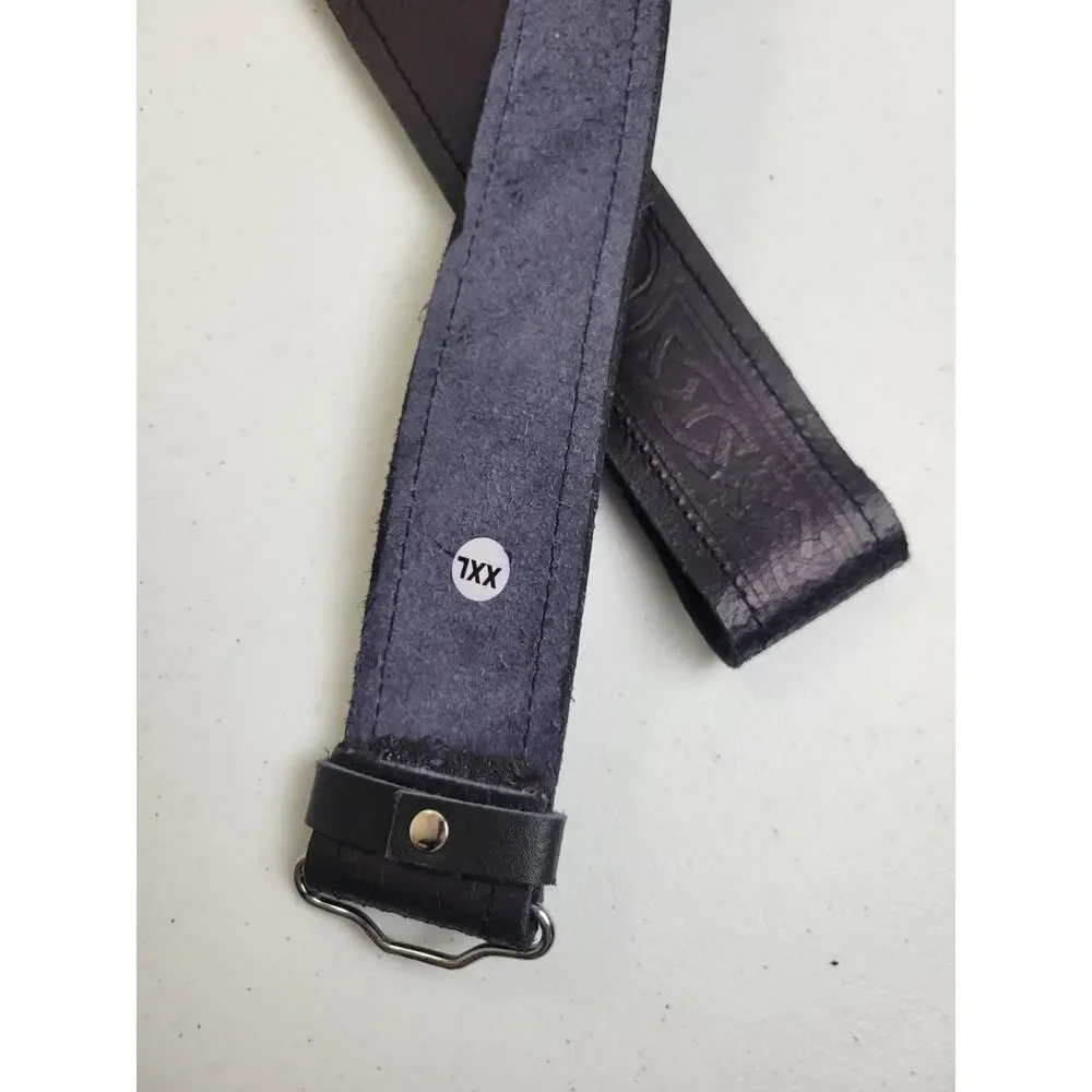 Scottish Highland Belt Kilt‎ XXL Leather Black Brown Embossed Without Buckle